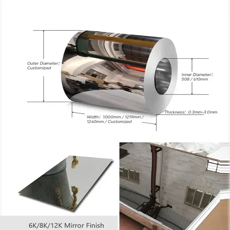 Cuộn thép không gỉ 316 cán nóng với xử lý bề mặt 2b/Ba/Hairline/8K/No.4/No.1 0